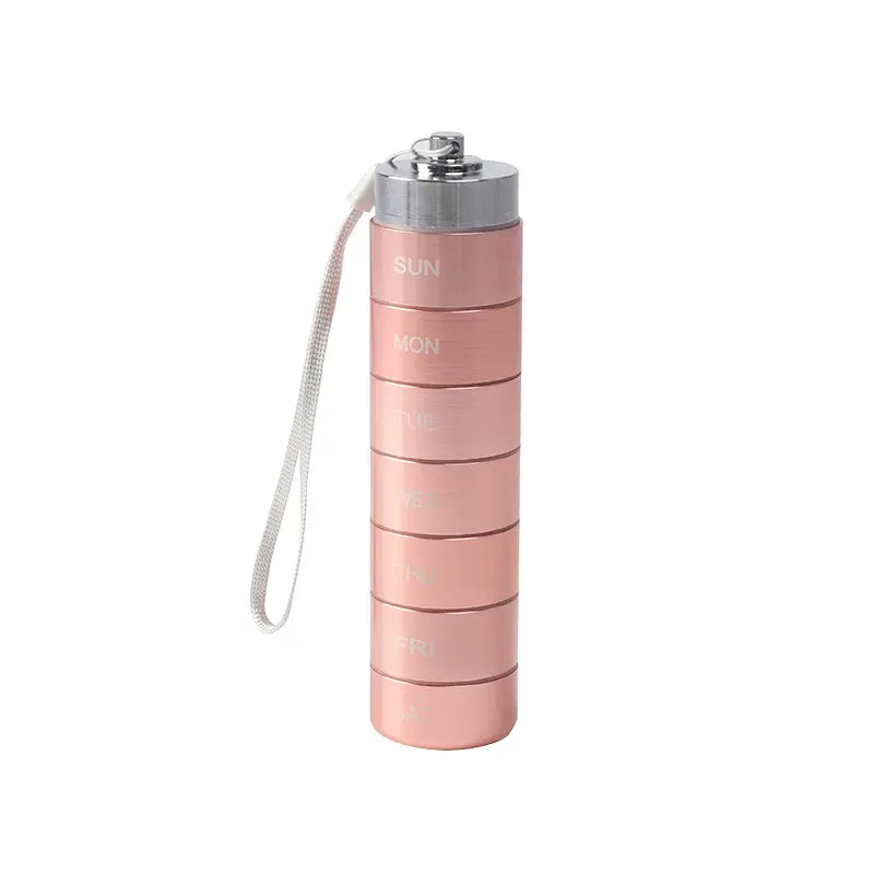 Waterproof 7-Day Aluminum Pill Organizer with O-Ring Seals