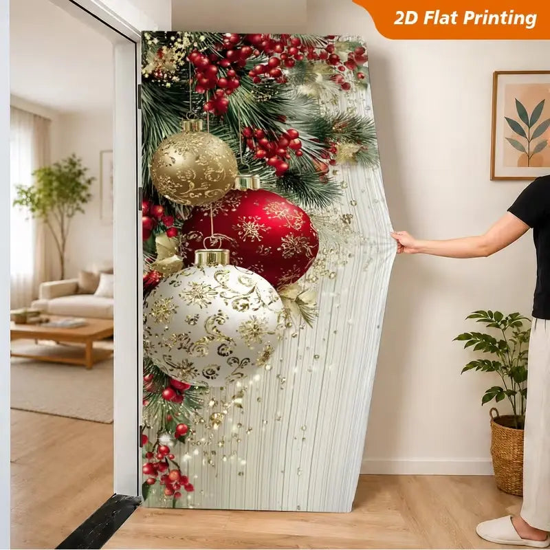 🎄 Christmas Door Makeover Cover Transform Your Front Door Into A Magical Holiday Entrance In Seconds(78.7 × 35.4in)
