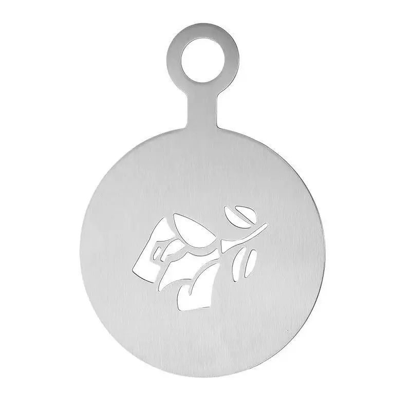 Stainless Steel Coffee Latte Art Stencil Set, 4-Piece Cafe Barista Templates