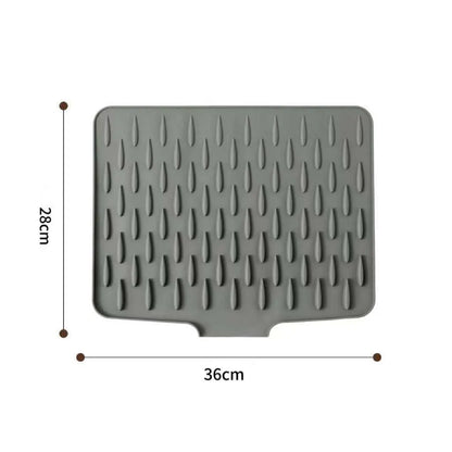 Sloped Silicone Dish Drying Mat, Self-Draining Heat-Resistant Non-Slip