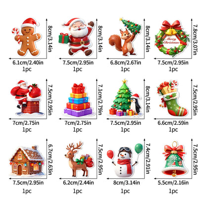 LED Christmas Light-Up Wall Decals – built-in LED, pre-installed batteries