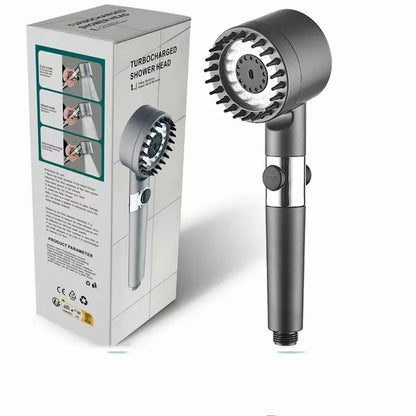 High-pressure massage shower head - Handheld shower with 3 spray types and filters