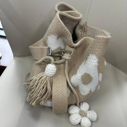 Crochet Bucket Bag for Women
