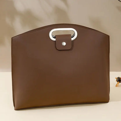 PU Leather 2-in-1 Laptop Sleeve&Pouch Set with Metallic Handle
