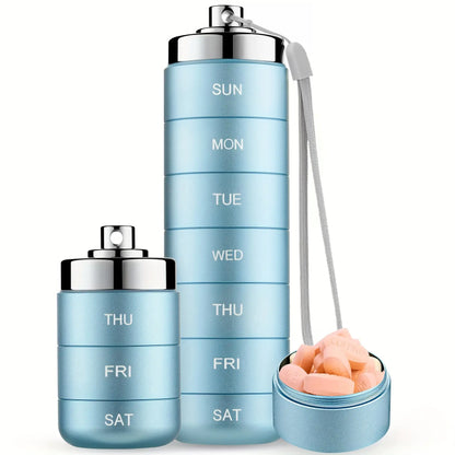 Waterproof 7-Day Aluminum Pill Organizer with O-Ring Seals