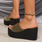 Women's Wedge Heel Sandals with Cushioned Sole for All-Day Comfort