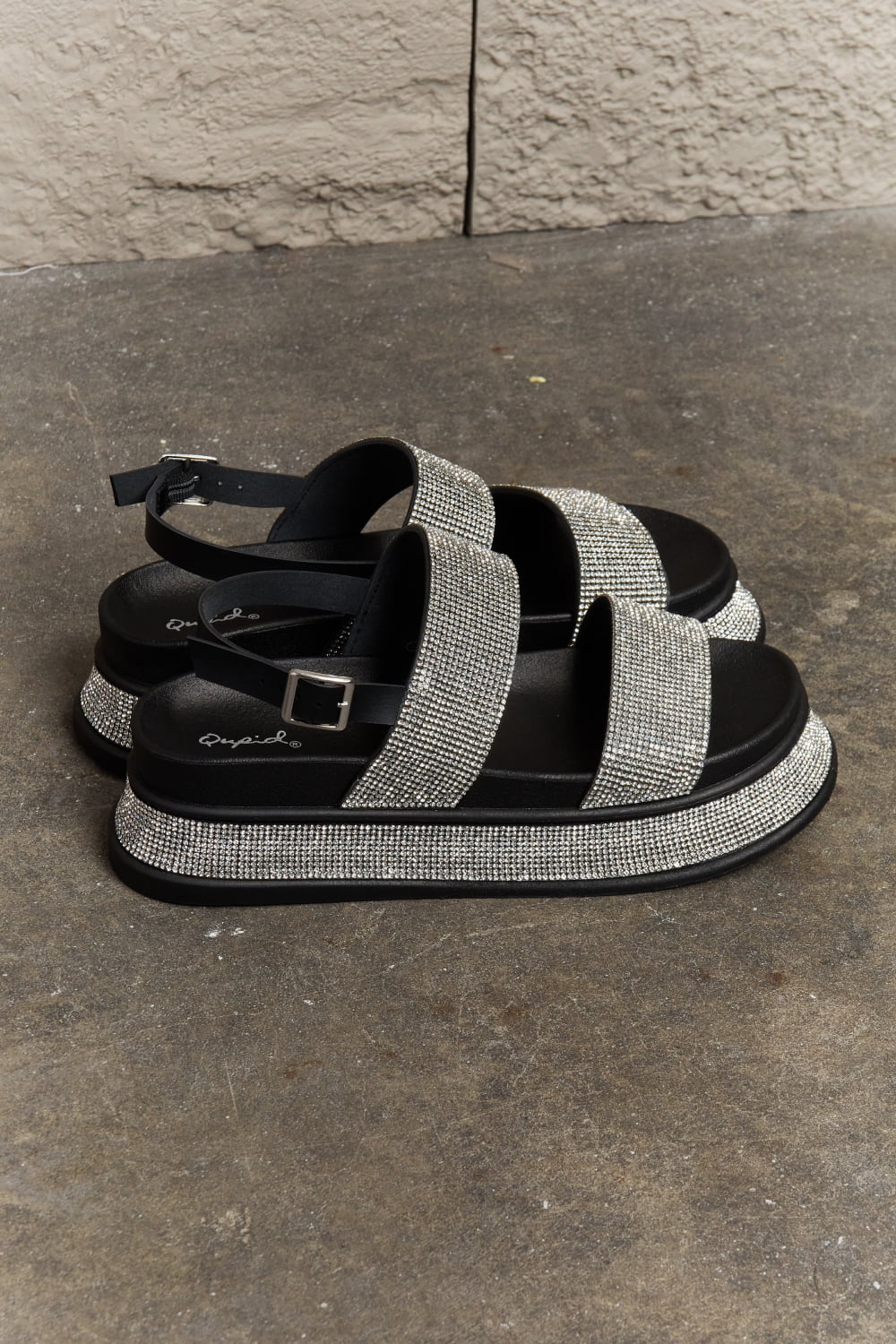 Women's Heeled Evening Sandals in Pattern with Cushioned Sole for All-Day Comfort
