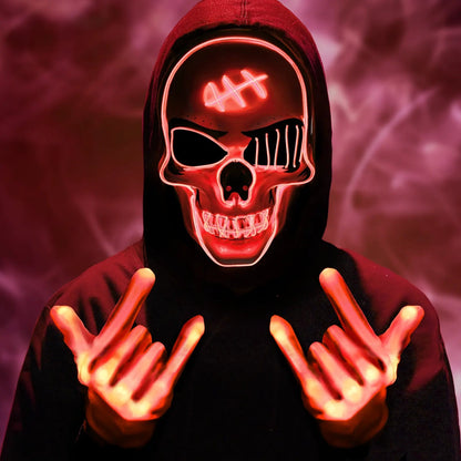Halloween LED Spooky Skull Mask with Gloves Set