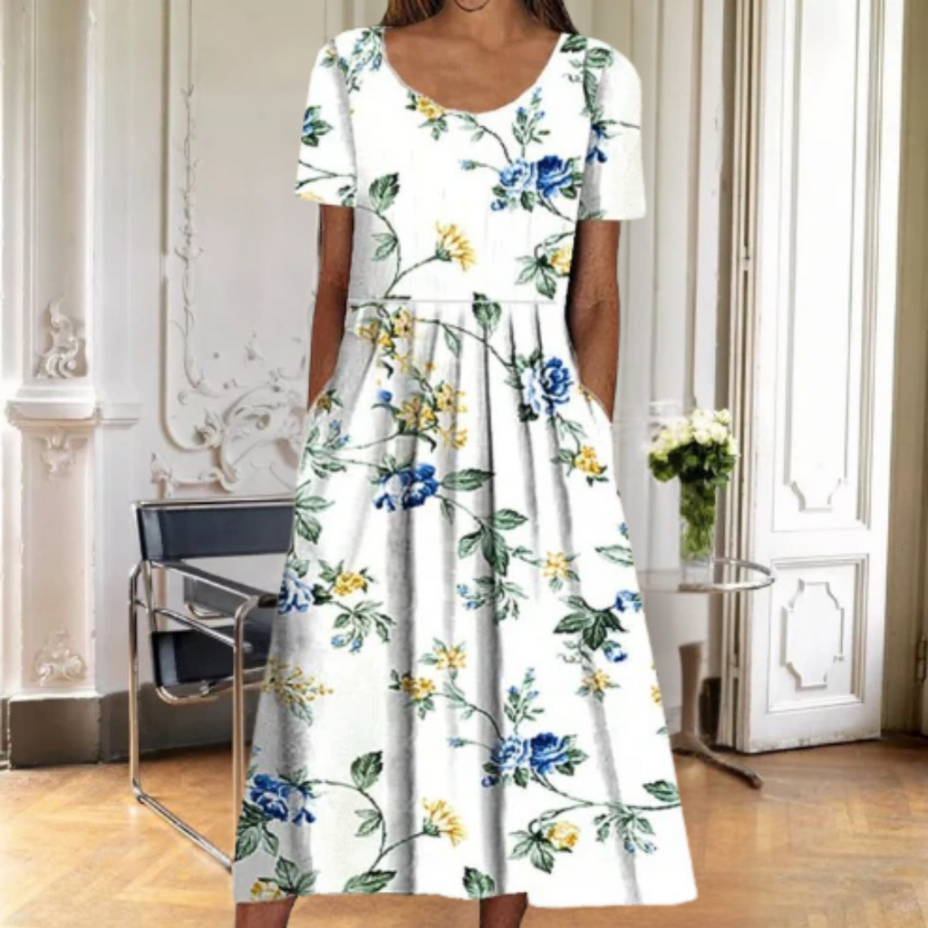 Women's Floral Midi Dress in Floral for Date Night