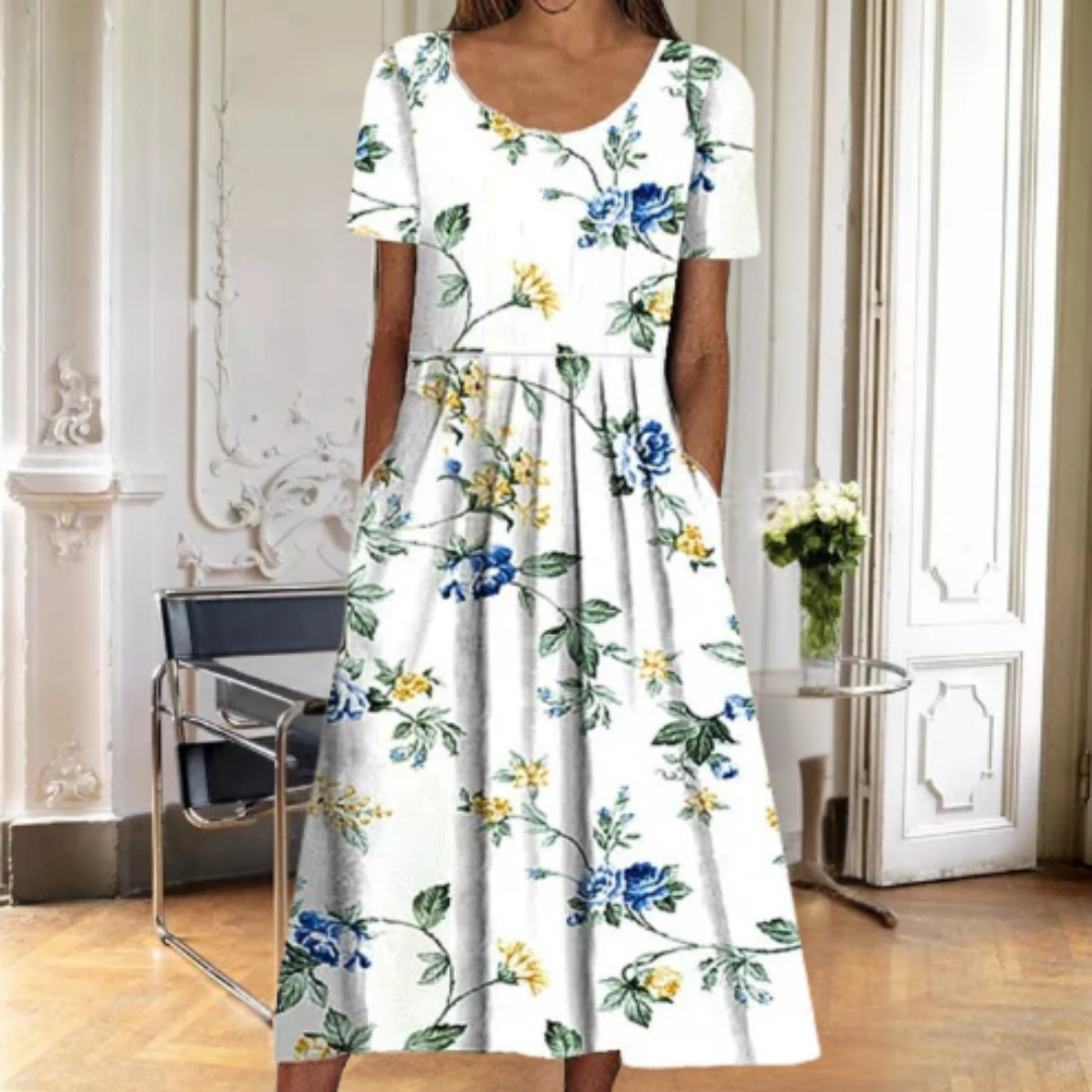 Women's Floral Midi Dress in Floral for Date Night