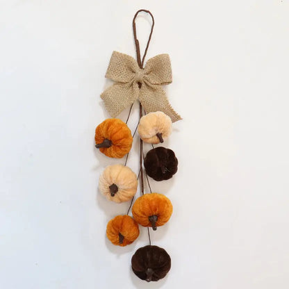 Handmade Velvet Pumpkin Bow Wall Hanging, Fall & Halloween Decor