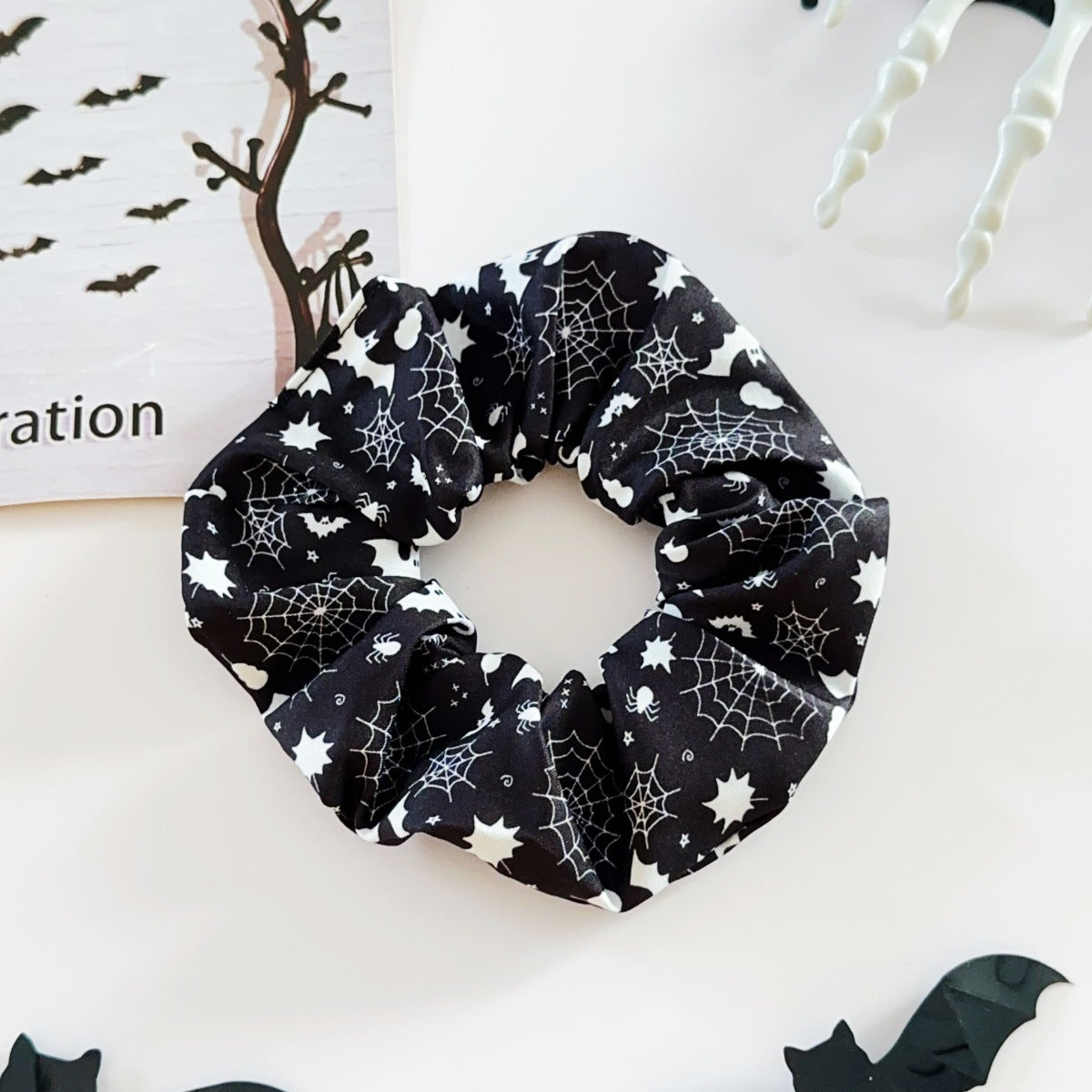 🎃 Hand-Illustrated Halloween Scrunchie Collection (6pc, Limited Batch)