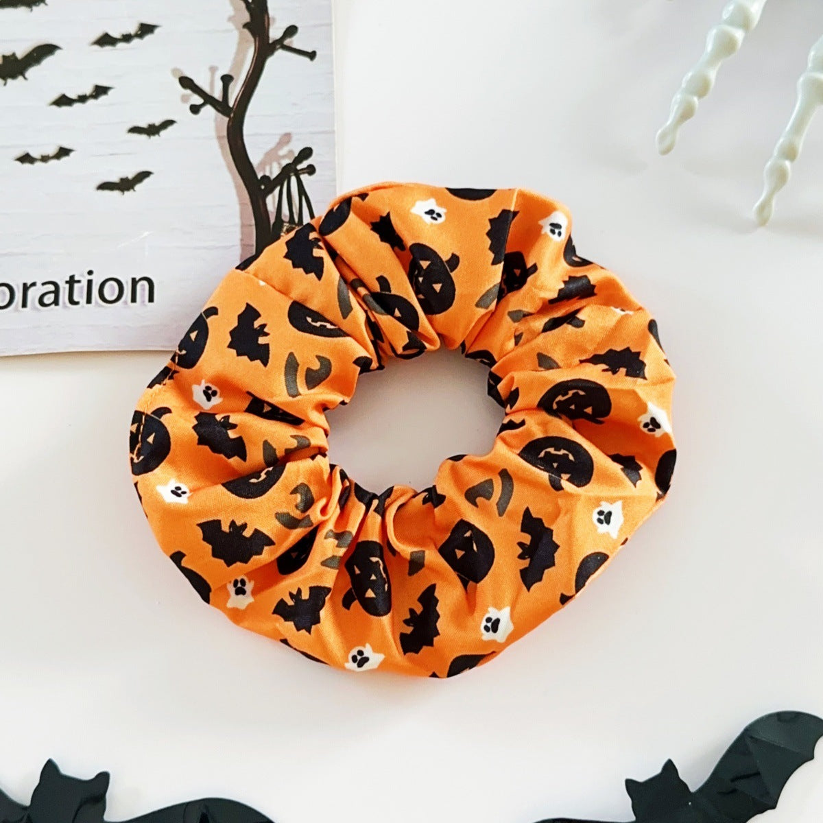 🎃 Hand-Illustrated Halloween Scrunchie Collection (6pc, Limited Batch)