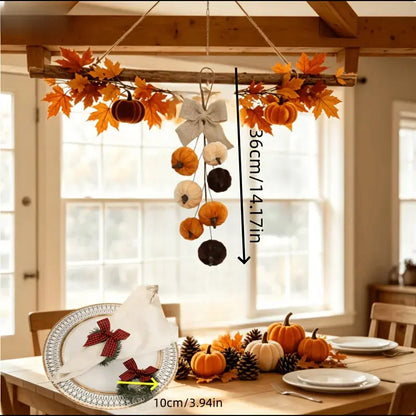 Handmade Velvet Pumpkin Bow Wall Hanging, Fall & Halloween Decor