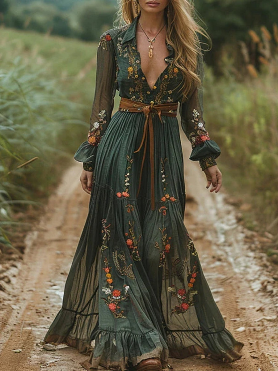 Women's Floral Maxi Dress in Floral for Everyday Wear