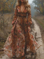 Women's Floral Maxi Dress in Floral for Everyday Wear