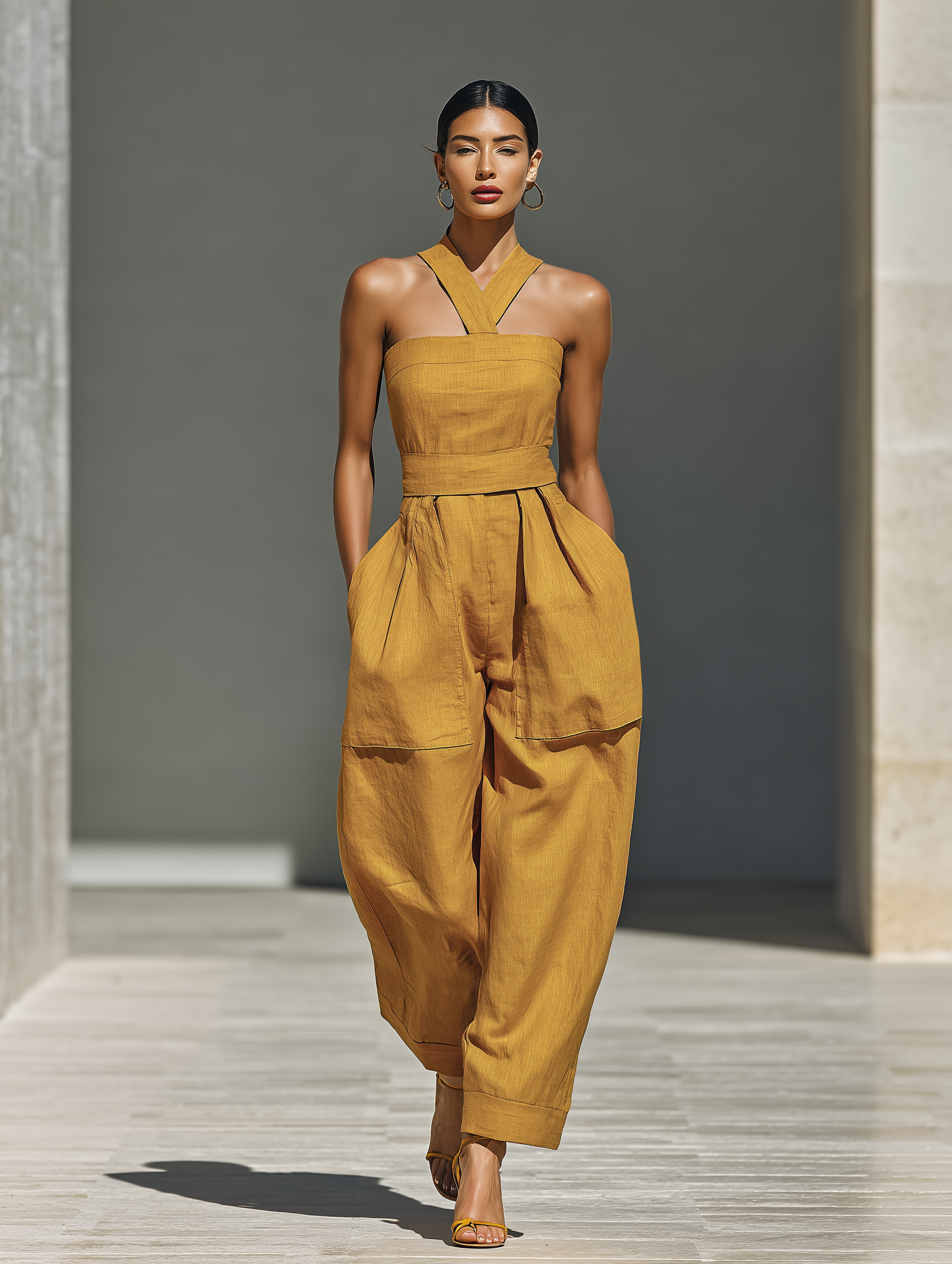 Women's Linen Shift Relaxed Midi Dress for Date Night