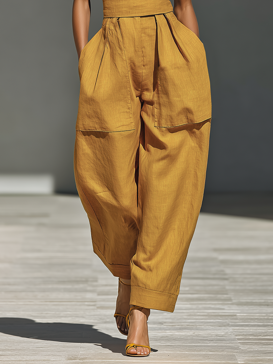 Women's Linen Shift Relaxed Midi Dress for Date Night