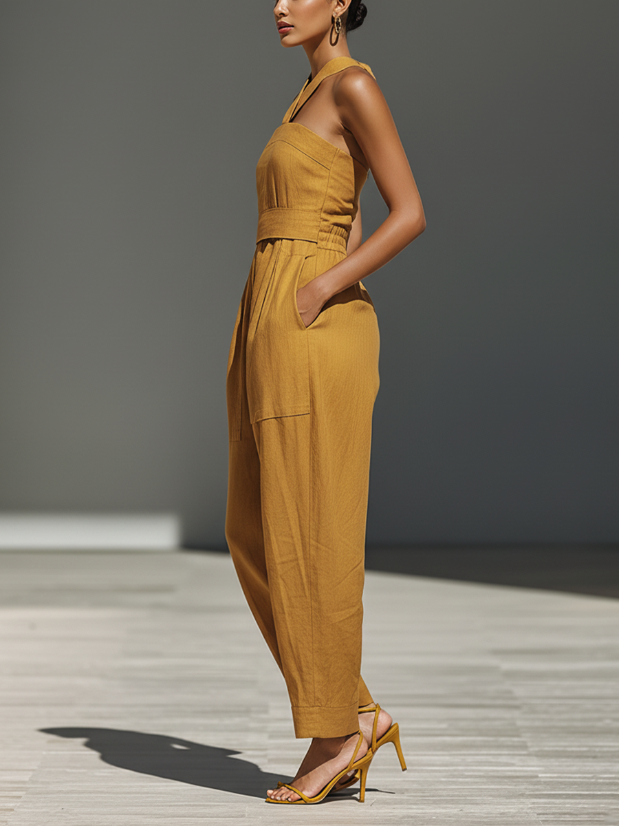 Women's Linen Shift Relaxed Midi Dress for Date Night