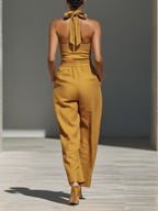 Women's Linen Shift Relaxed Midi Dress for Date Night