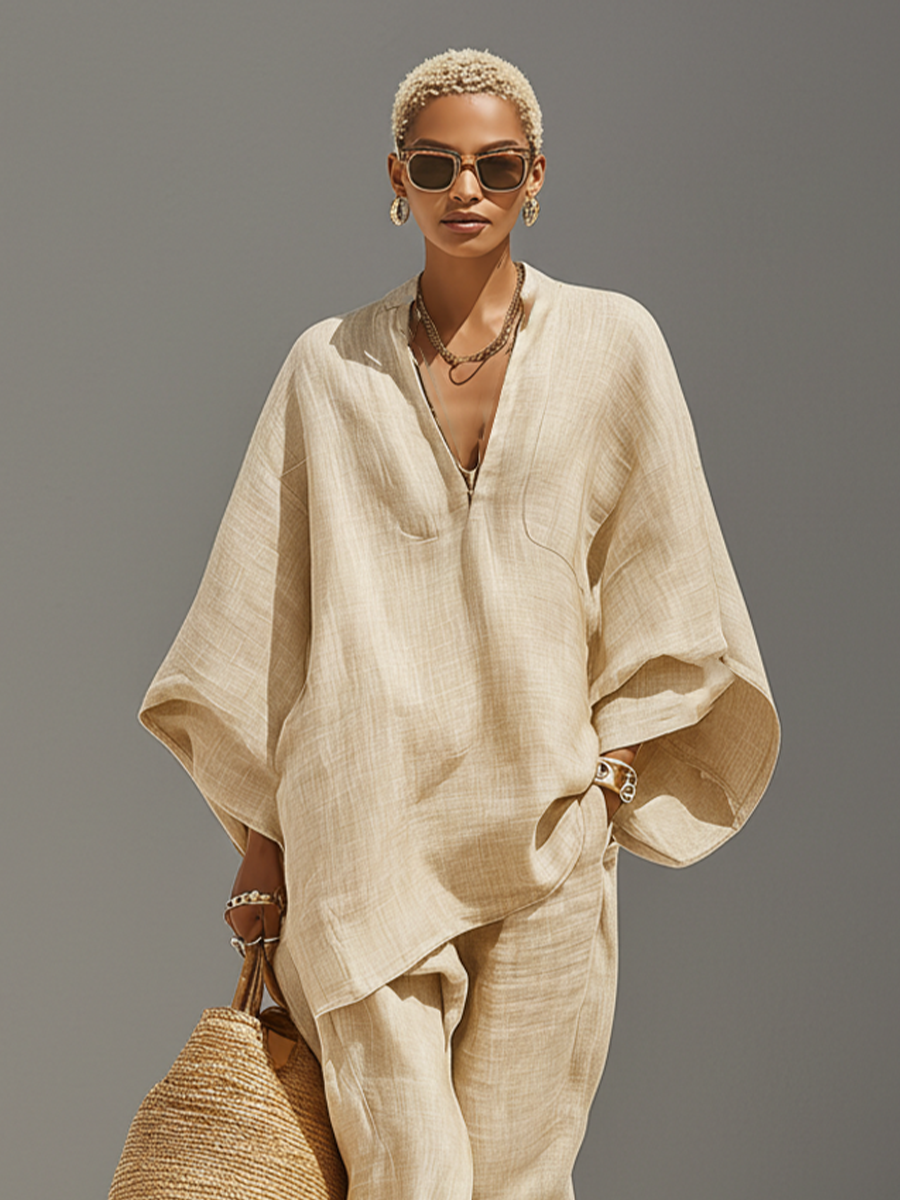 Women's Linen Shift Relaxed Mini Dress with Asymmetric Neckline for Date Night