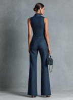 Women's Denim Swing Midi Dress for Date Night