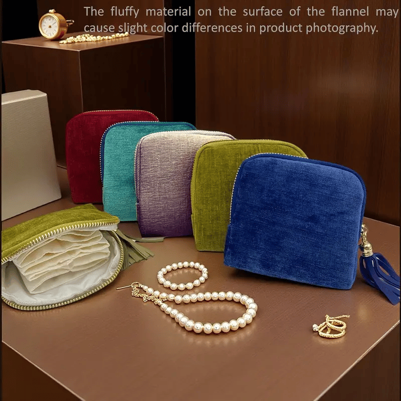 Portable Travel Jewelry Zippered Pocket Case