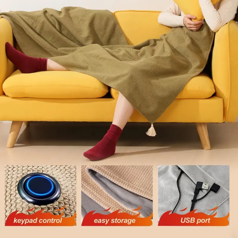 ❄️Heated Wearable Blanket – Stay Warm at Your Desk Without Bulky Layers 🔥（Power bank not included）