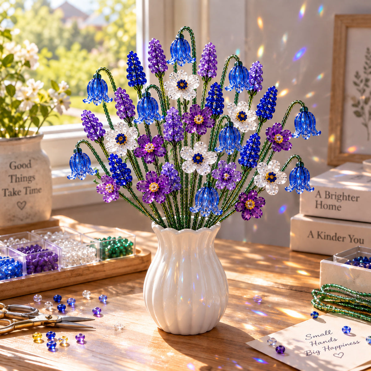 ✨DIY Beaded Wildflower Bouquet Kit – Handmade Crystal Flower Craft Set🌸✨