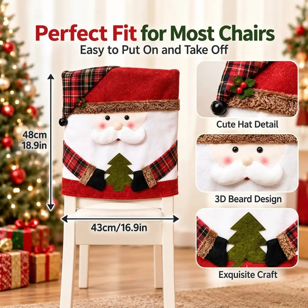 🎅✨Christmas Themed Chair Cover (20.5 × 18.5 in)