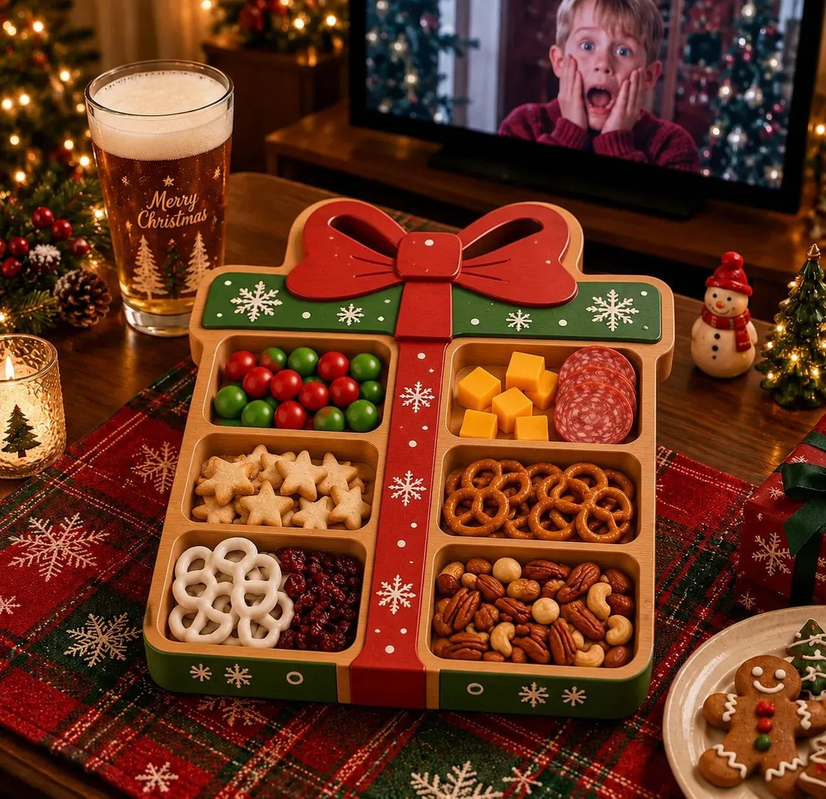 🎄 Christmas Snack Serving Tray(11.8 × 11.8 × 2.0 in)