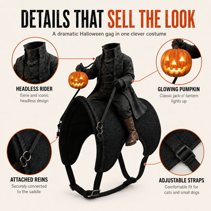 😺The Headless Horseman Rider Pet Costume🎃