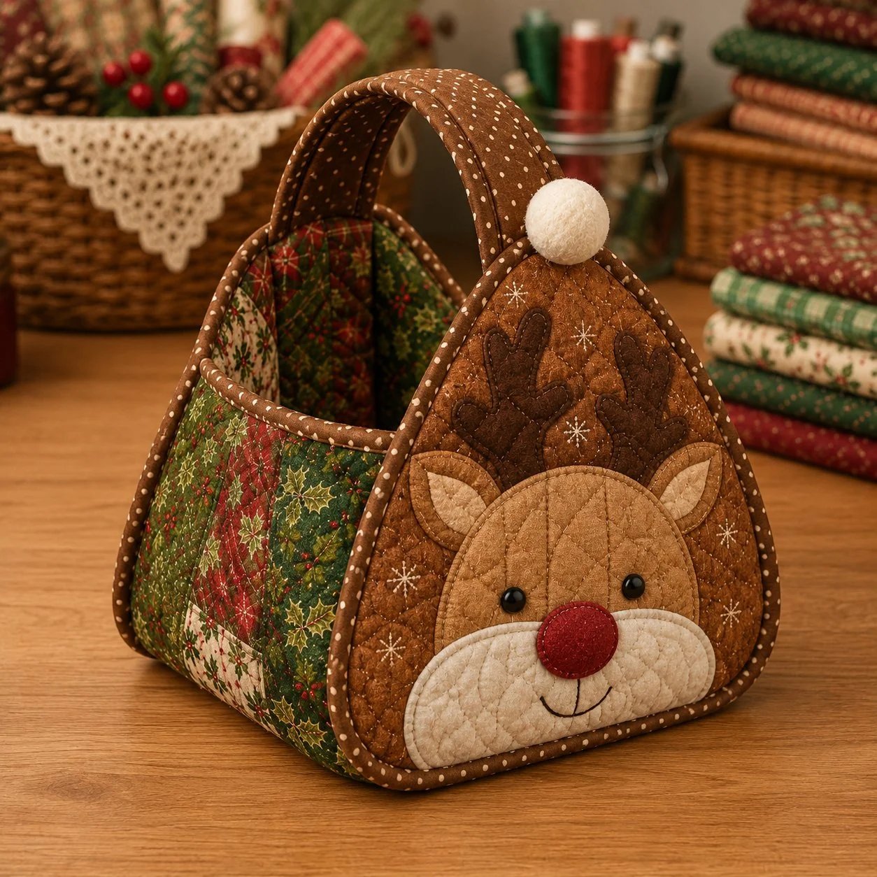 🎄 Christmas Character Quilted Carry Basket DIY Kit