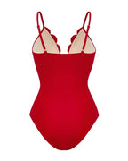 Flower Hollow One Piece Swimsuit and Skirt