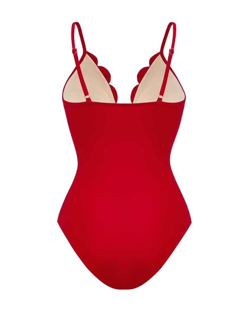 Flower Hollow One Piece Swimsuit and Skirt