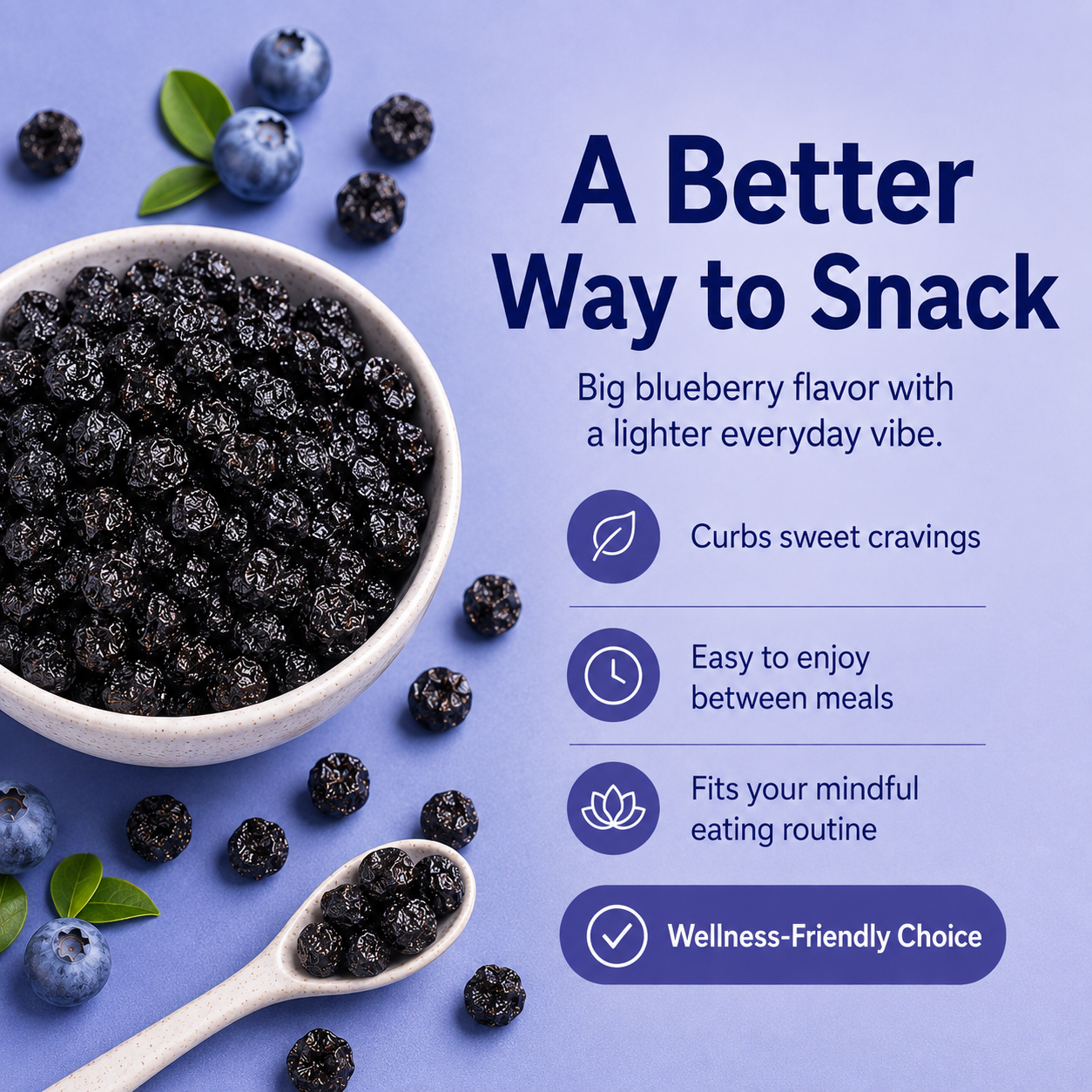 🫐🫐Snack Smarter. Feel Lighter.  💯💯A Naturally Sweet Blueberry Snack for Your Weight-Management Routine-100g*1Bag