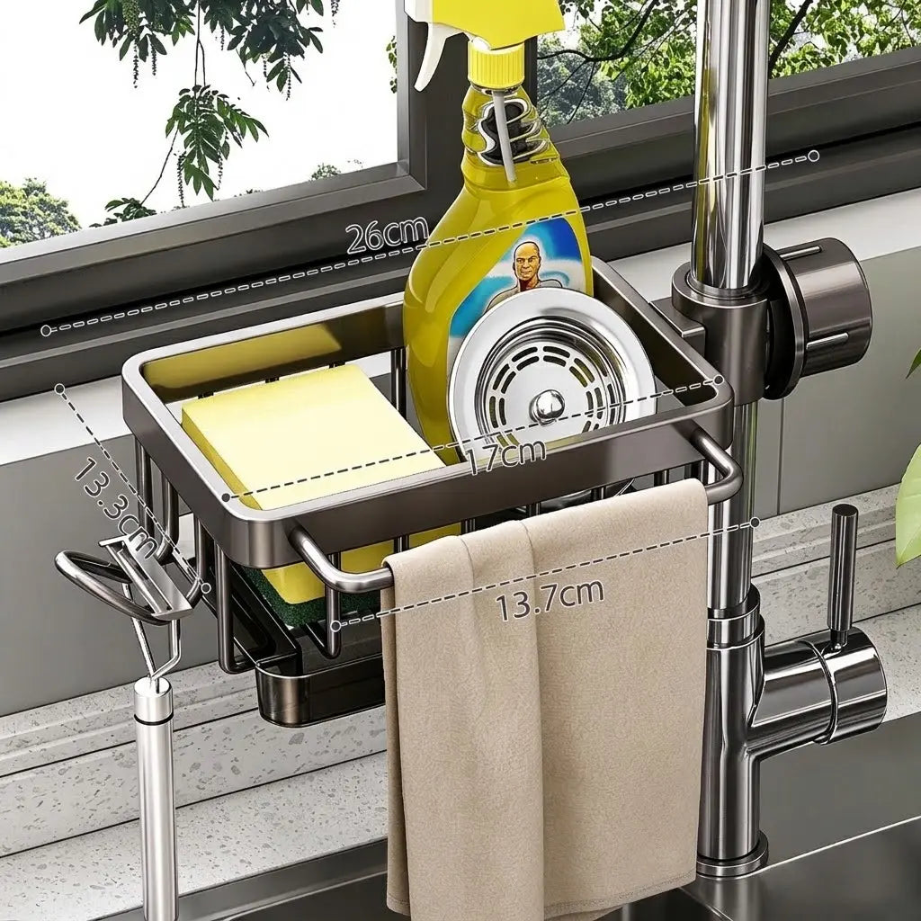 Faucet-Hanging Drain Rack with Removable Drip Tray