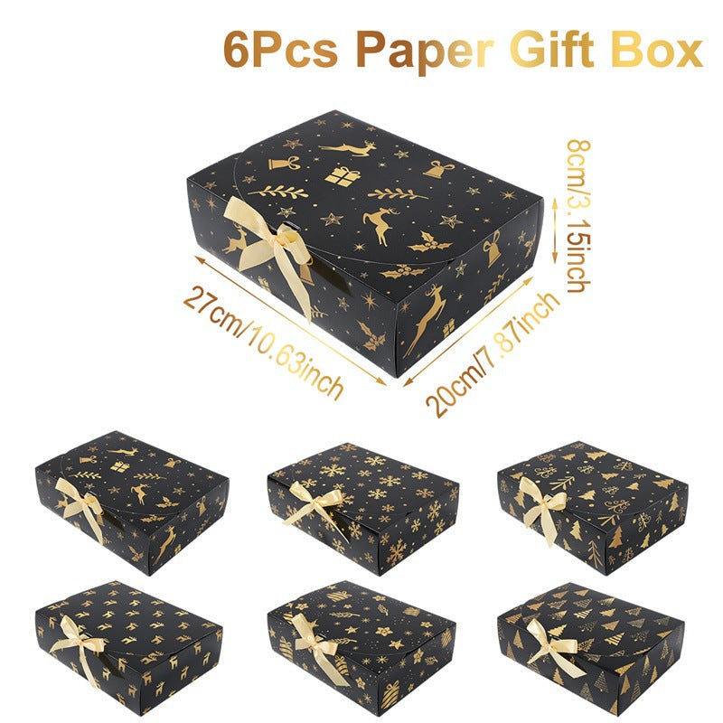 🎄Christmas Square Ribbon Gift Boxes🎁(1 style/6pcs)