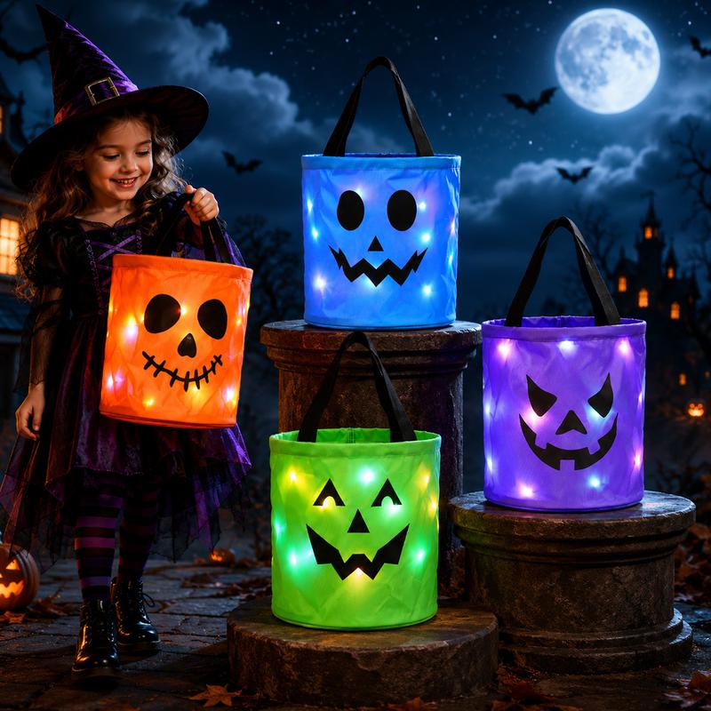 Halloween Candy Bucket with LED Lights`