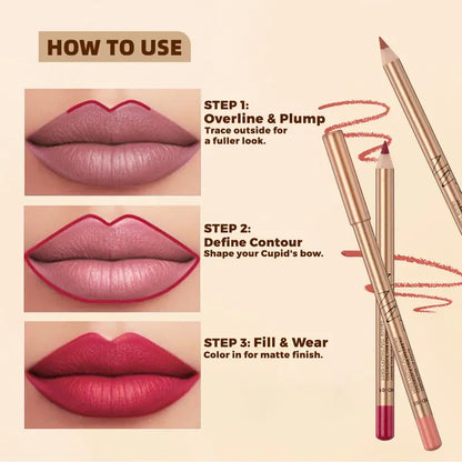 12 Pcs Matte Lip Liner Set , Blendable Lip Pencil 💋