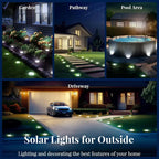 Outdoor Waterproof Solar Lights for Outside (8 Pack)
