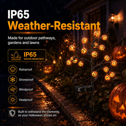 Solar Pumpkin Stake Lights