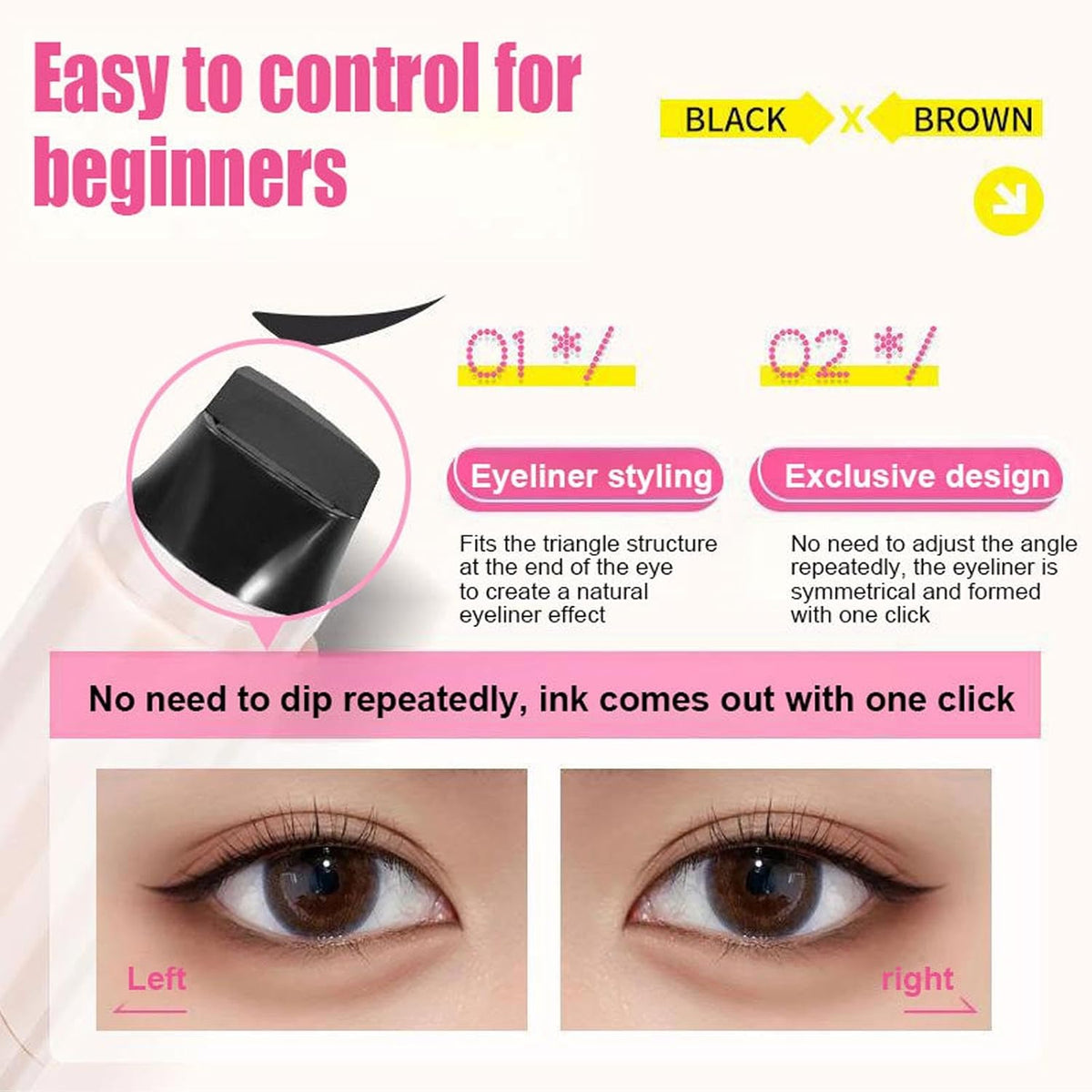Winged Eyeliner Stamp — Symmetrical Cat Eyes in One Press