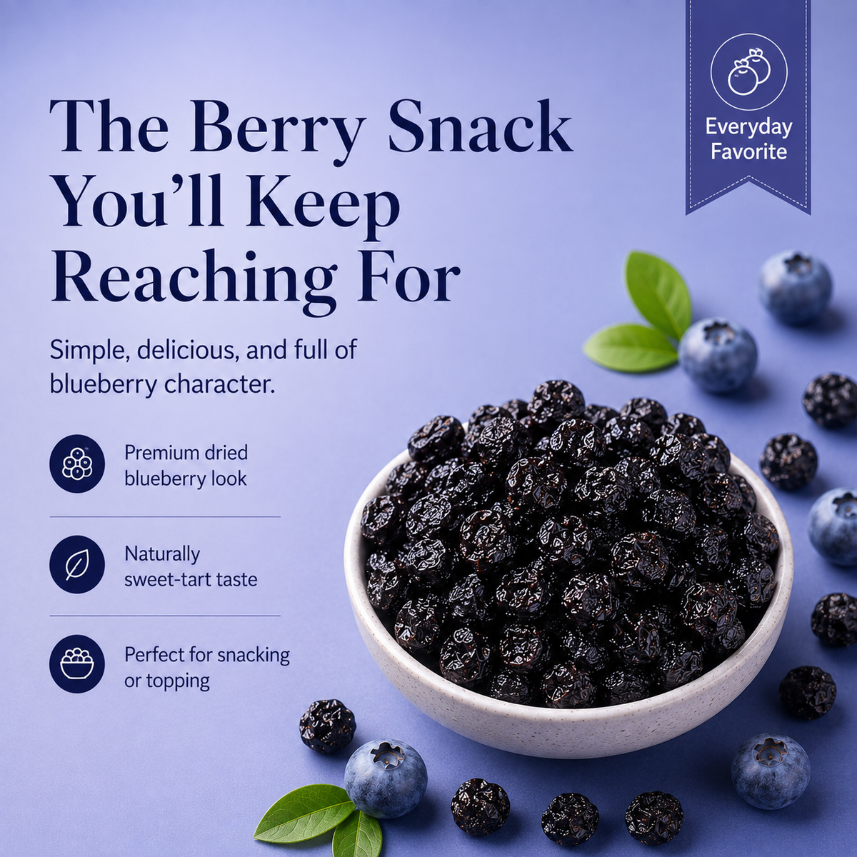 🫐🫐Snack Smarter. Feel Lighter.  💯💯A Naturally Sweet Blueberry Snack for Your Weight-Management Routine-100g*1Bag