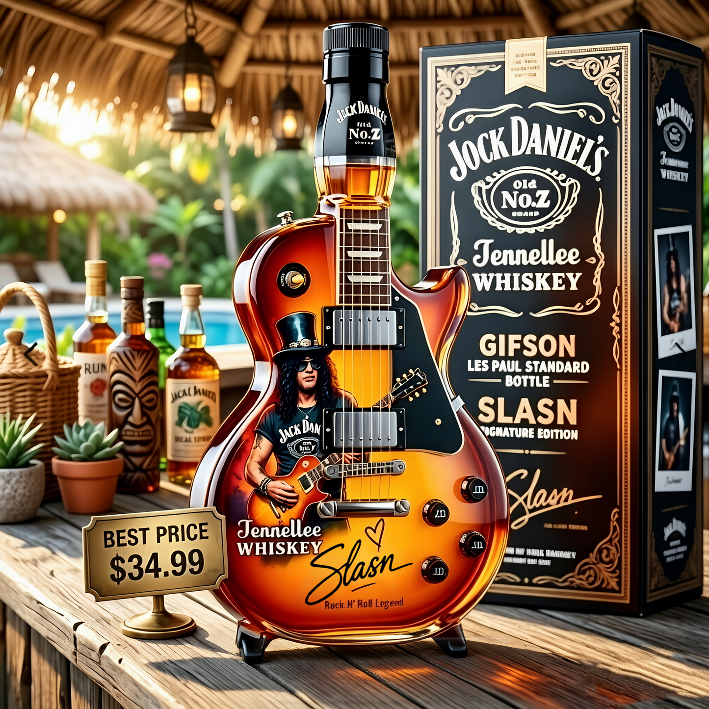 Guitar Figurine Spirit Bottle