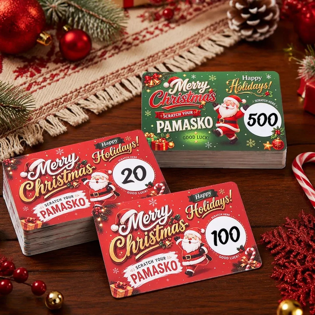 🎁🎄 Scratch & Surprise Christmas Party Cards – Festive Lucky Draw Game for Holiday Fun(red 5pcs +green 5pcs)