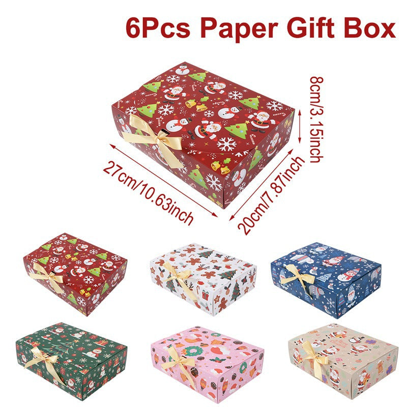 🎄Christmas Square Ribbon Gift Boxes🎁(1 style/6pcs)