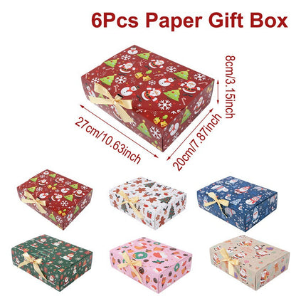 🎄Christmas Square Ribbon Gift Boxes🎁(1 style/6pcs)