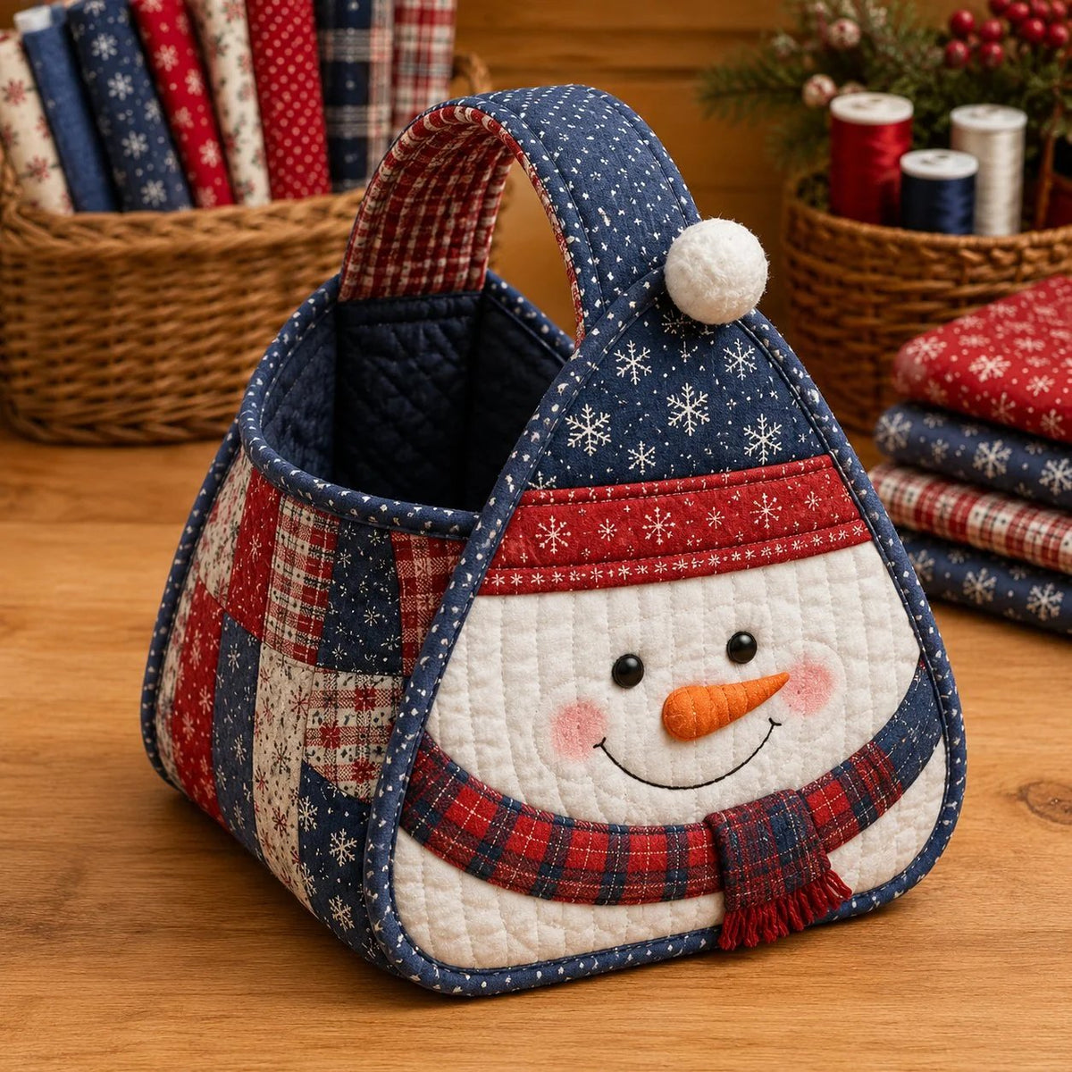 🎄 Christmas Character Quilted Carry Basket DIY Kit
