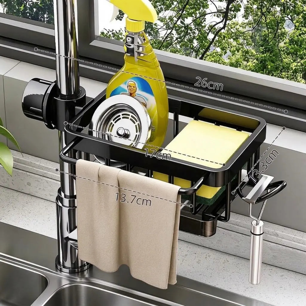 Faucet-Hanging Drain Rack with Removable Drip Tray